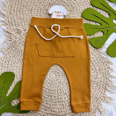 Conj. Body Manga Curta Gatinho e Calça - Caramelo